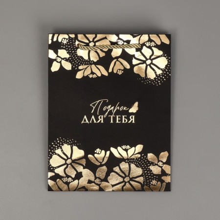 Gift package, packaging, “gift for you”, black craft, 18 x 23 x 10 cm-5