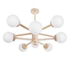 Alberta chandelier 10he27 40W wood 78x78x50cm
