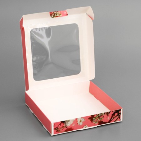 Box a gift team with a window, packaging, "beautiful moments", 16 x 16 x 3 cm-3