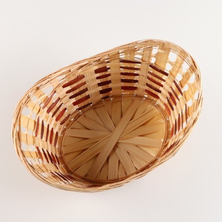 Basket wicker "boat", without a pen, 28 x 22 x 12.5 cm, bamboo-1