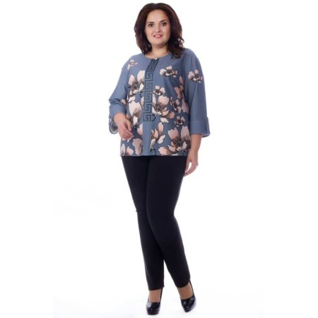 Female blouse, size 46, gray color-1