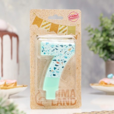 Candle for the Mosaika cake, number "7", blue-1