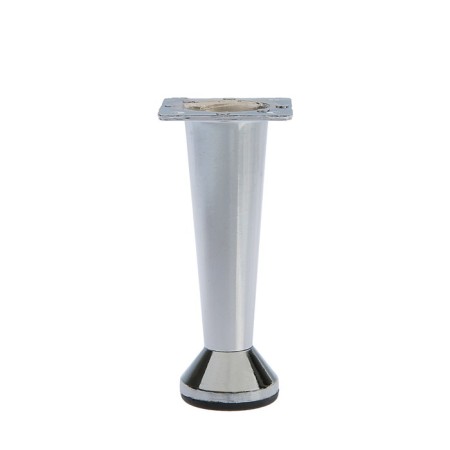 Furniture support, adjustable, cone -shaped, h = 100 mm, chromium color
