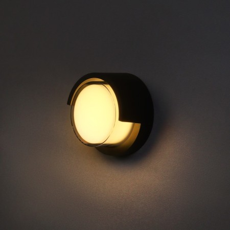 Facade lamp "City", FSD-048, 10 W, 3000K, circle, IP65, 220 V, plastic, black-1