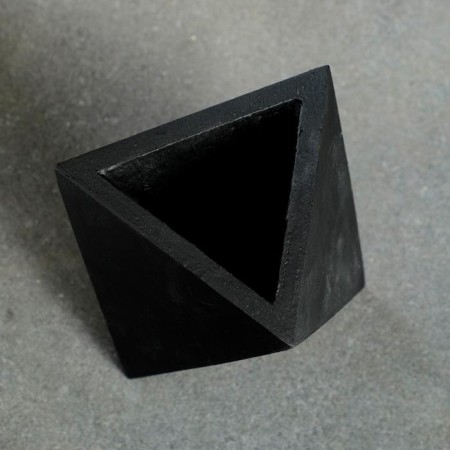Concrete Kashpo "Abstraction" Black 11 x 11 x 9 cm-3
