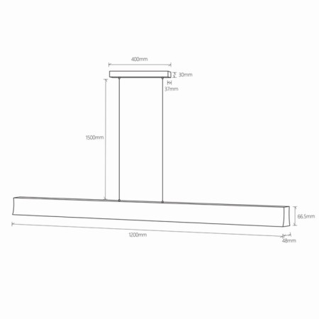 Line Linear Mantra Hanok, Led, 3000lm, 4000k, 1200.5x47.3x100 mm, white color-3