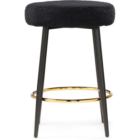Barrier stool Plato Metal/Builder fabric, black/black 43x43x65 cm-1