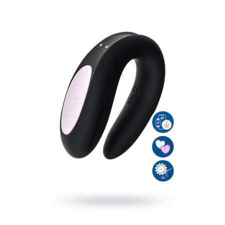 Multifunctional stimulator for steam Satiffyer Partner Double Joy, silicone, black, 18 cm 932432