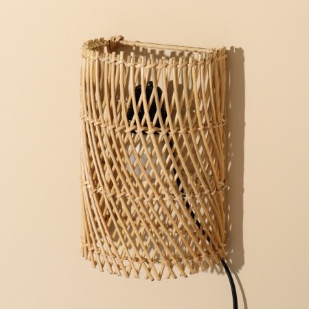 Lamp wall -mounted from a rattan "grid" 1x120W, E27, 16x10x23 cm-3