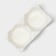 Porcelain set for spices Bellatenero “Eggs”, 3 objects: Solonka 60 ml, polling trunk 60 ml, stand, white and beige color