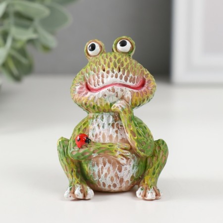 Souvenir Polystone "Frog with God's cow" MIX 3.2x4.7x6.5 cm-1