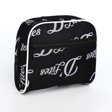 Lightning cosmetic bag, external pocket, black color