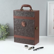 Casket wood, leatherette to the bottle 