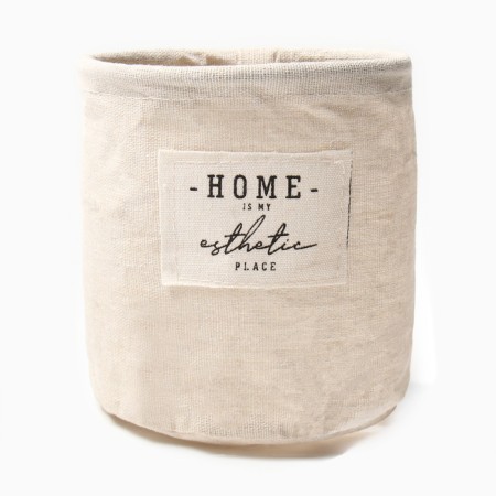 Tekstil. Basket Ethel "Home", beige color, 14x13 cm, 50%HL, 50%p/e-1