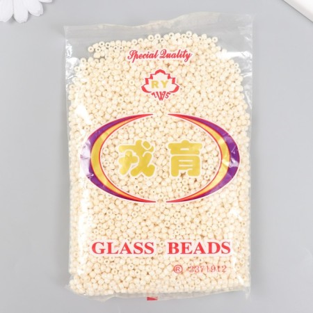 Glass beads 6/0 "cream" metallic 450 g-2