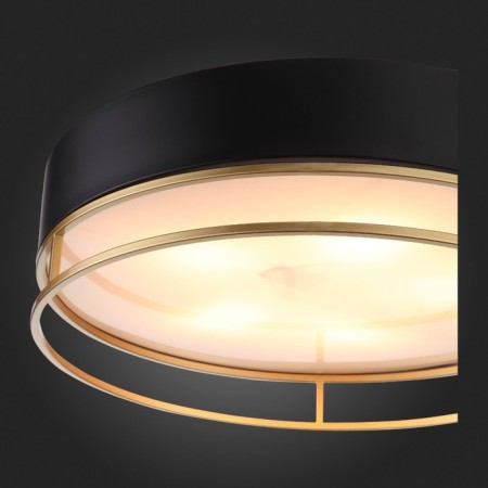 Ceiling lamp ST LUCE. SL1127.432.05. Chodo. 5x40 watts, E27, 60x60x18 cm, black color, matte gold-10