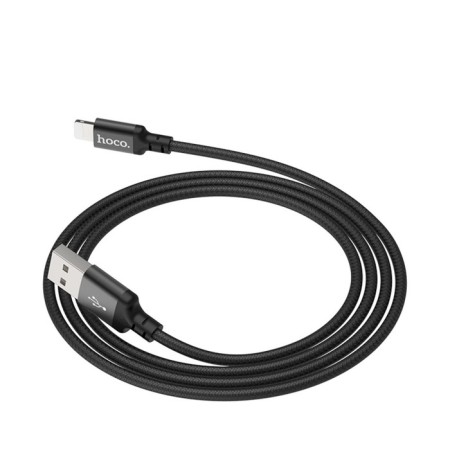 Hoco X14, Lightning cable - USB, 2.4 A, 1 m, fast charging, nylon braid, black-6