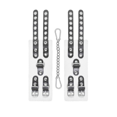 An handcuffs Pecado BDSM, with two handbags with eyelets, soft, genuine leather, white-black-4