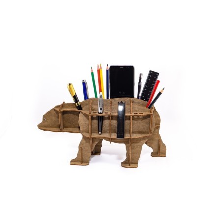 The prefabricated model, the desktop organizer "Bear", brown, Ewa Design-2