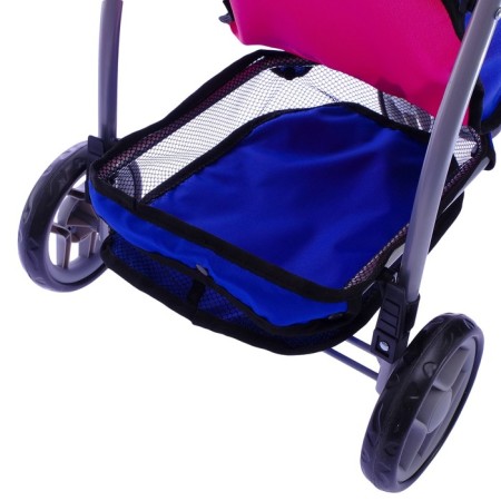 Stroller for dolls, with carrying, three -wheeled, metal frame-9