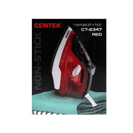 Iron Centek CT-2347, 1800 watts, 200 ml, anti-stick coating, self-cleaning, red-9