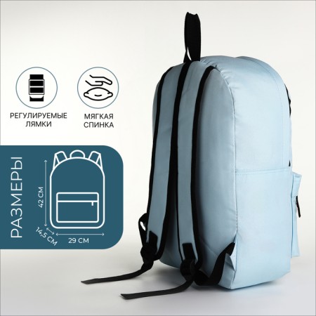Youth backpack with lightning, external pocket, blue color-1