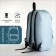 Youth backpack with lightning, external pocket, blue color