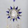 Wind Music Metal "Star, two months and the sun" Blue, from the evil eye 3 bells 27 cm