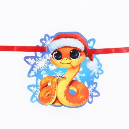 Girland on the ribbon with sparkles "Happy New Year!", DL. 250 cm-2