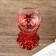 Climber Plastic, glass on 1 candle "Triple Heart" glass on the leg red 15x6.3x6.3cm
