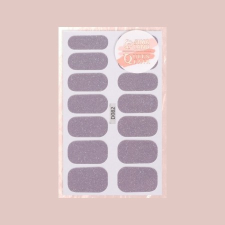 Manicure films, 14 pcs, with sparkles, gray color-4
