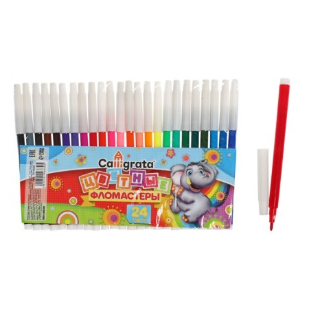 Felt -tip pens, 24 colors, non -premised cap