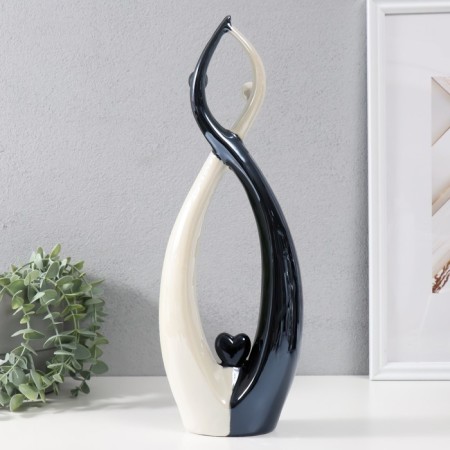 Souvenir Ceramics "Graceful Love" Black and White 38x13x6 cm-3