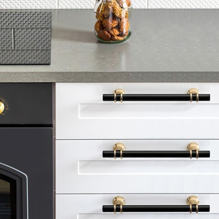 CAPPIO RSC003 REALILING PELLILING, M/O 128 mm, D = 12 mm, Black color with gold-2