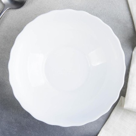 The plate deep shade "Diva", 600 ml, d = 17.5 cm, glass ceramics, white color-1