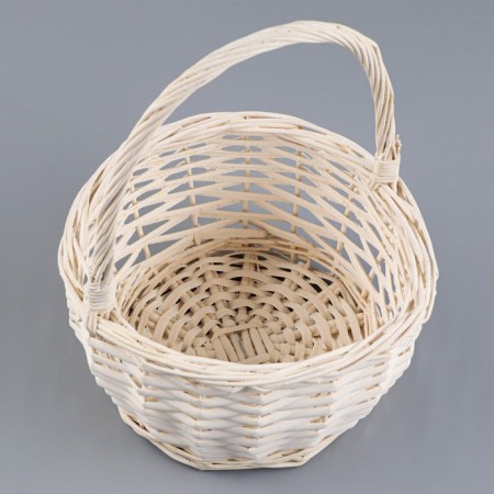 Wicker basket, 19x10/24 cm, white, willow-1