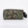 Cosmetic bag with zipper, green color/camouflage
