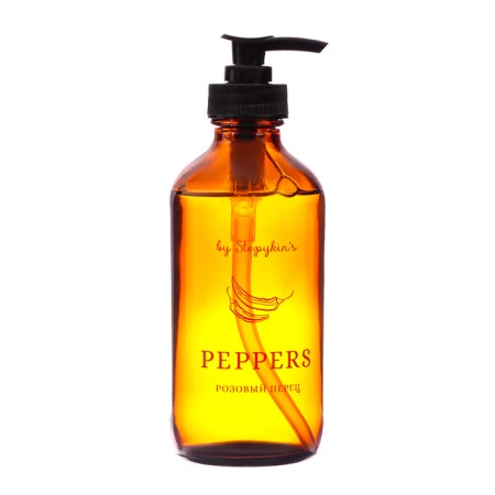 Liquid cream in glass bottle by stepykinʾs pink pepper, 230 ml
