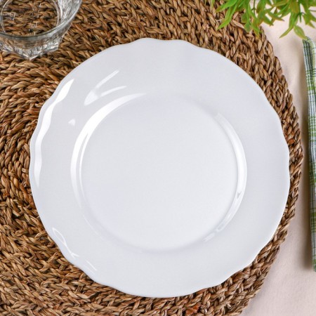 Dessert plate Louis XV, D = 19 cm, white color-1