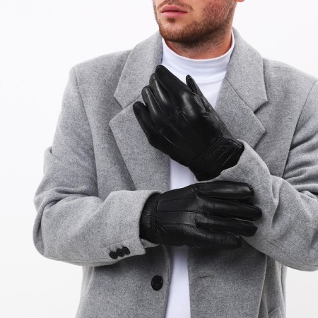 Male gloves, size 22, with insulation, black color-3