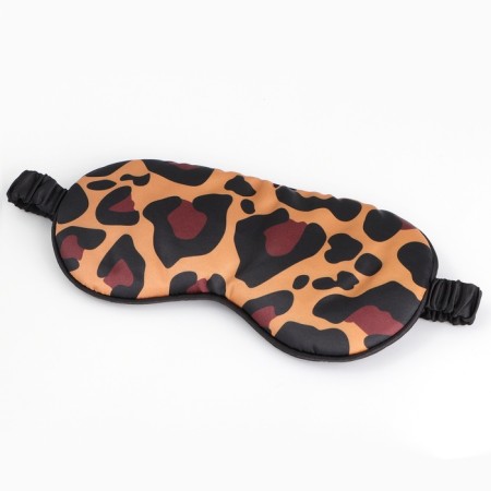 Silk mask for sleep "Leo", 20 x 9 cm, brown color-2