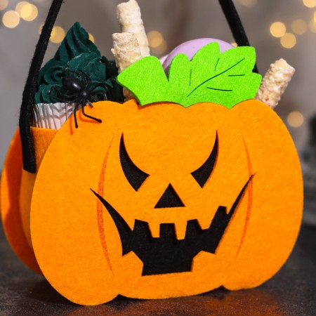 Decorative basket "Pumpkin for Halloween", 6x15.5x19 cm-2