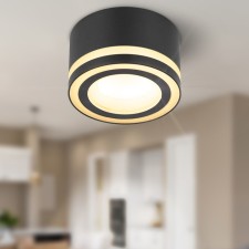 Lamp wall-flowing spot era OL51 BK, 83x50 mm, IP20, GX53, 15W, black color
