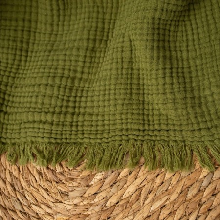 Plaid SL Home 4x layin. Muslin 130*170 cm, central green 100% cotton-1
