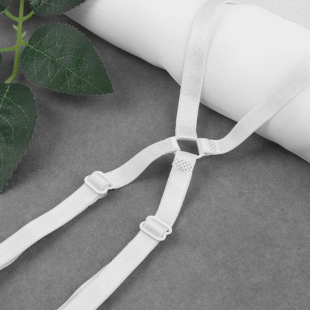 The straps of textile, cross -shaped, 1 cm, white color-6
