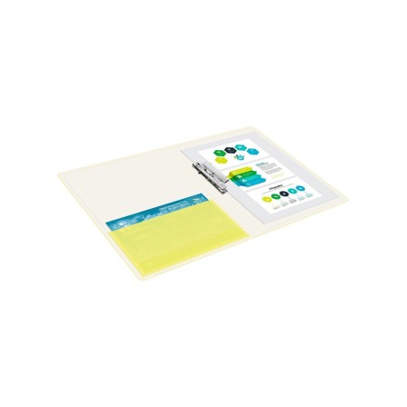 Folder with A4 clamp, 700 μm, 27 mm spine, calligrata duble neon, inner pocket, up to 180 sheets, yellow neon-4