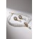Set 2 objects: earrings, Antoinette necklace, a flash, white color in gold, 40 cm