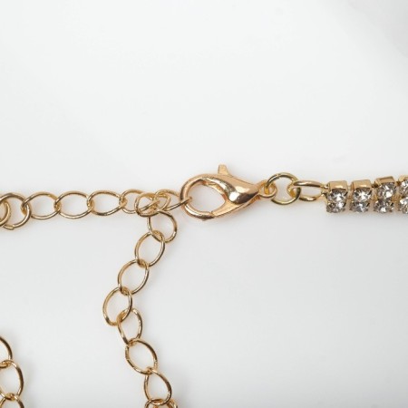 Choker "ice" attractive, white color in gold, 54.5 cm-1