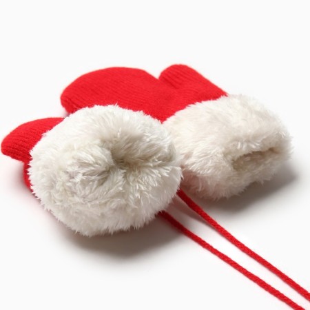 Baby mittens for claim Minaku with a lapel of 15 cm red-2