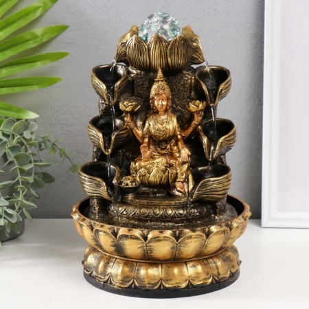 The desktop fountain from the network, Parvati and lotuses backlighting 29x19.5x19.5 cm-6